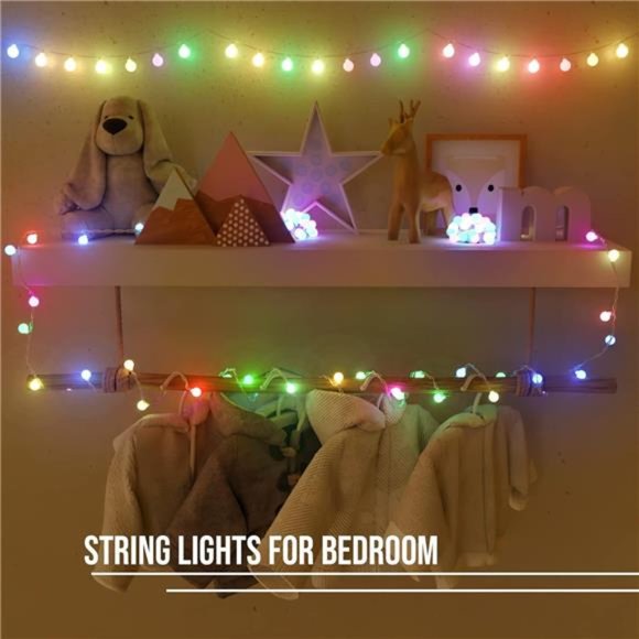 LED String Lights USB Plug-16Color Changing 21.3FT 50LED Globe BallsString Light - Picture 2 of 7